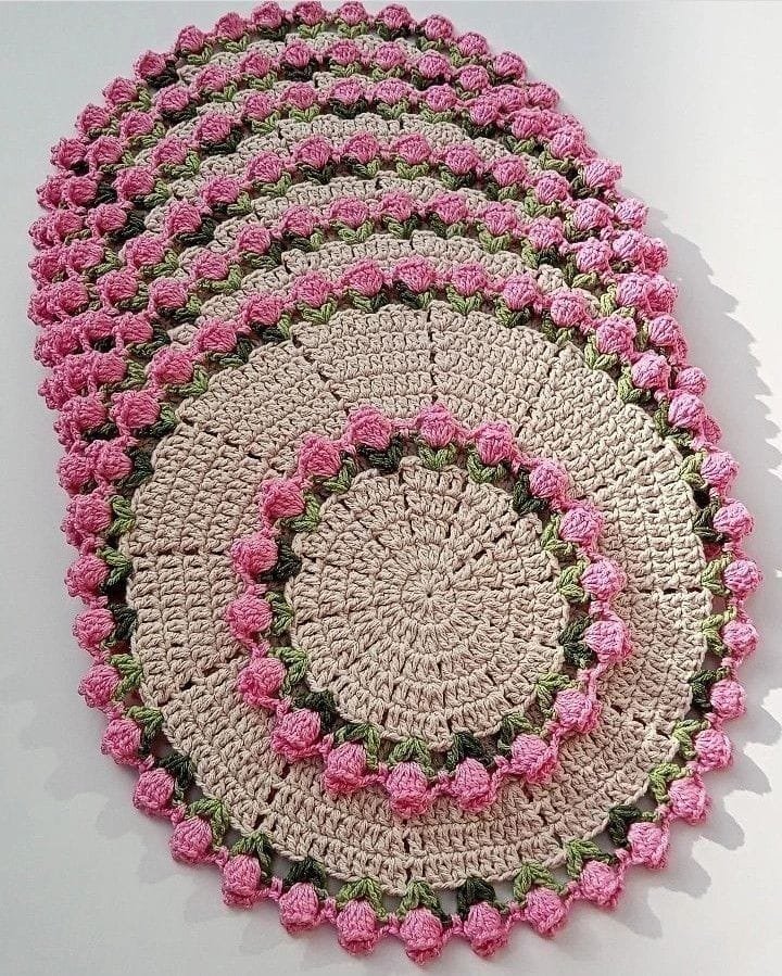handmade crochet coaster set (sample product) handmade crochet coaster set (sample product)
